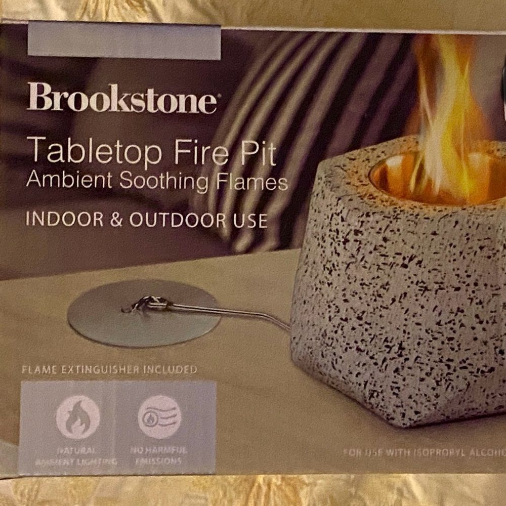 NWT Hexagonal Speckled Heavy Stone Decor w/Fireš„Feature-Indoors/Outdoors/Camping - Picture 4 of 16